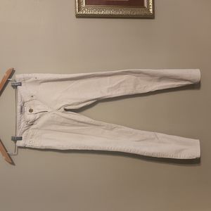 White and gold Express jeans